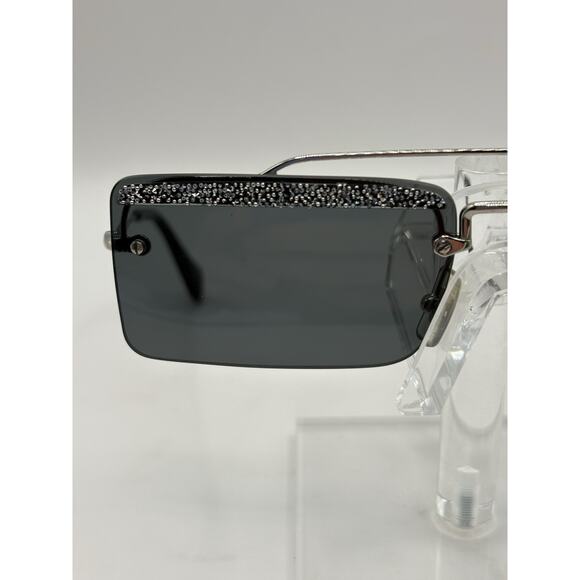 Miu Miu SMU69T Rhinestone Shield Sunglasses Silver Gray 58-18-140 main image 6